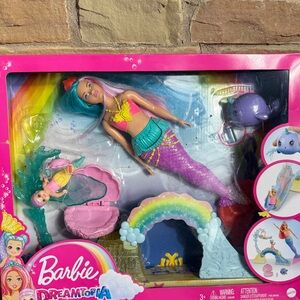 OPEN BOX Barbie Dreamtopia Mermaid Adventure with slide. Missing doll small doll